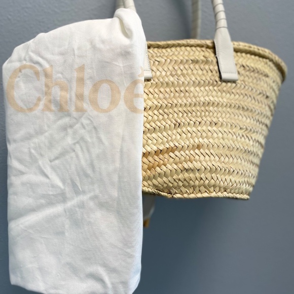 Chloe Marcie leather & straw tote - Picture 6 of 10